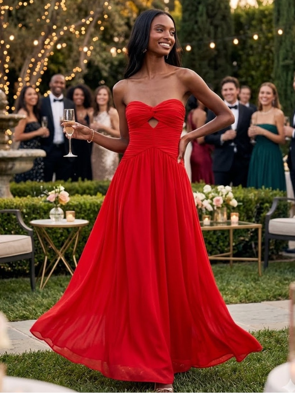 New Lulus Rosala Strapless Red Maxi Dress with Sweetheart Neckline Sz XL